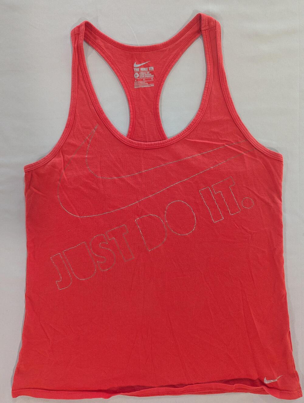 Nike Tank Top Womens M Red Just Do It Racerback The Nike Tee Athletic Workout